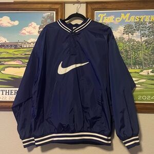 Vintage Nike Air Pullover Jacket XL Navy Blue Swoosh Windbreaker 90s